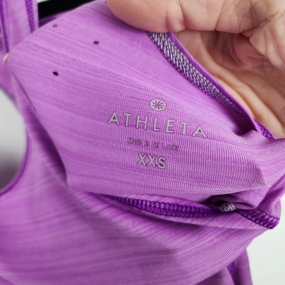 Athleta Purple Space Dye Racerback Tank Top Perforated Back Style 963958 XXS - Picture 3 of 6